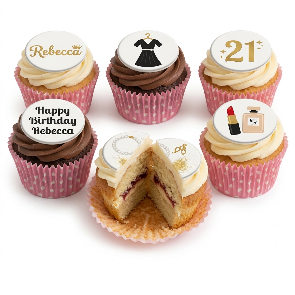 Designer Glamour Birthday Cupcakes for Her