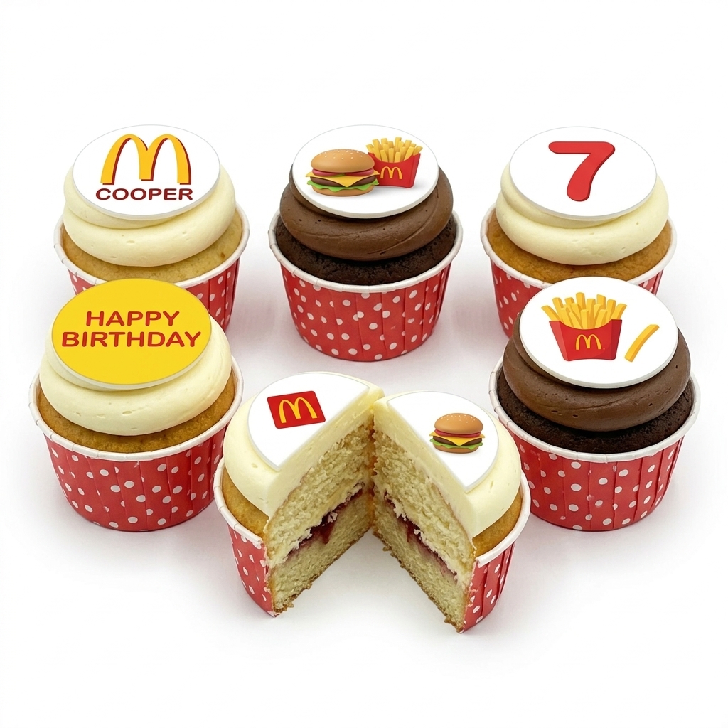 McDonald's Theme Birthday Cupcakes