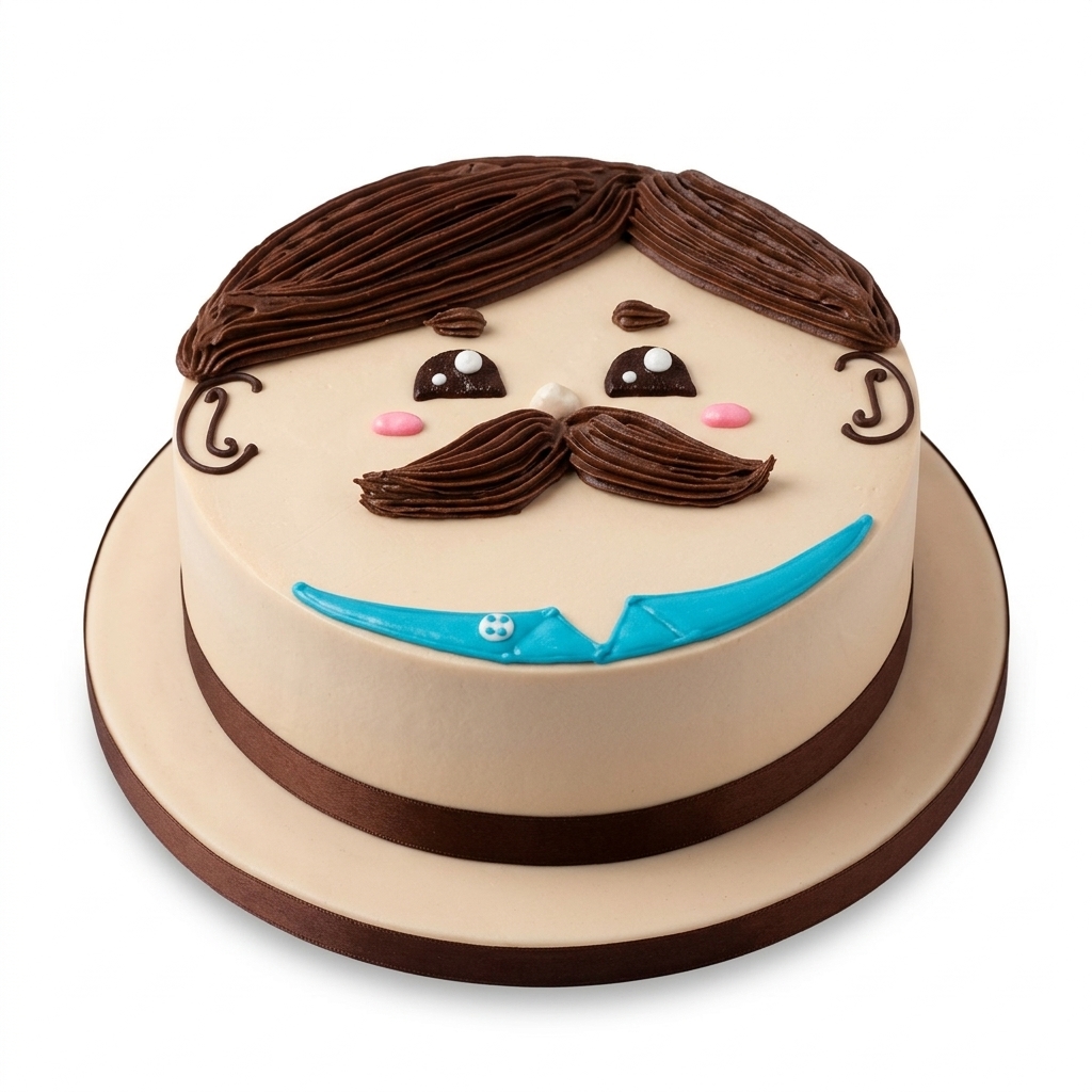 Dad's Moustache Birthday Cake
