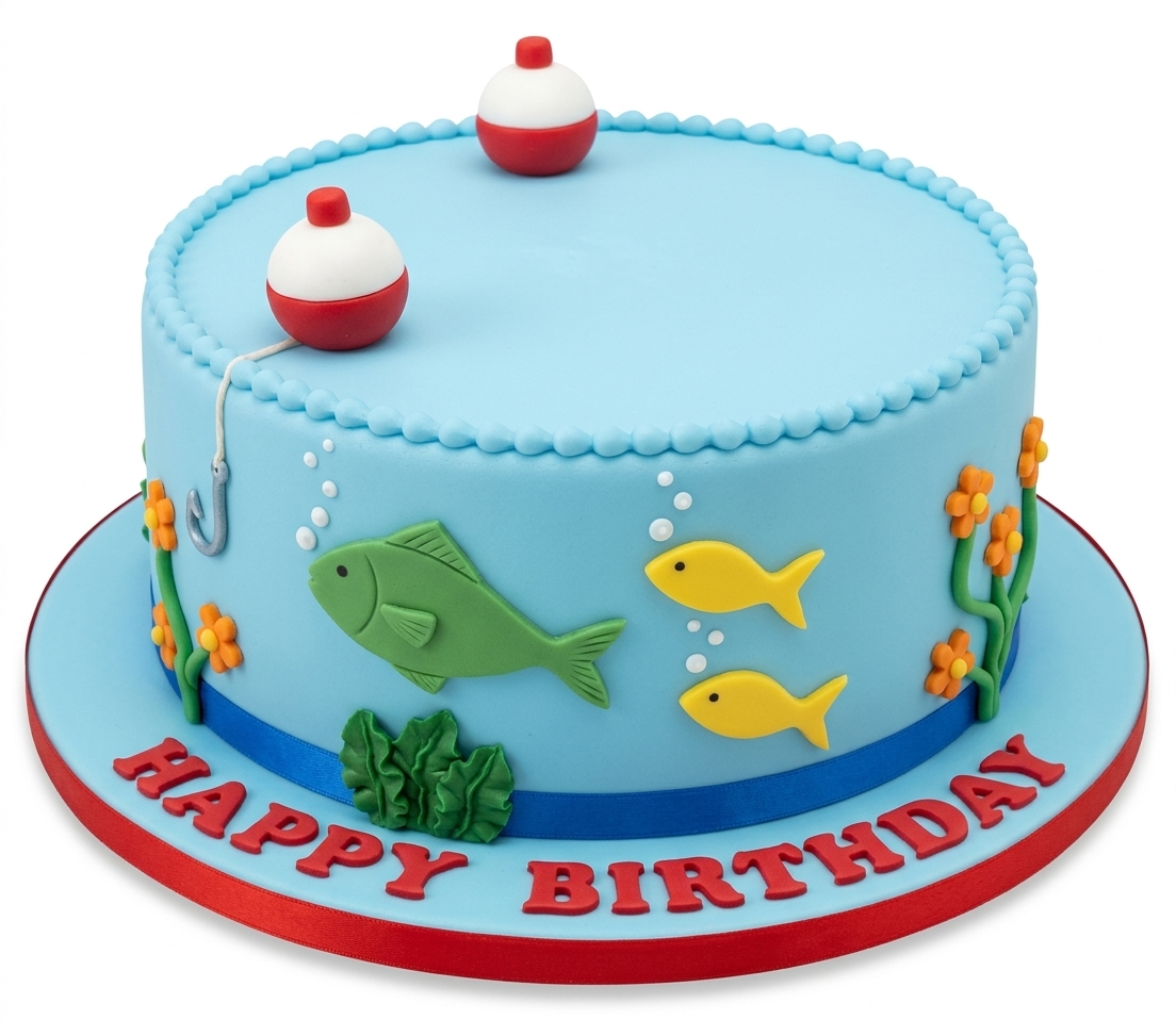 Fishing Theme Birthday Cake