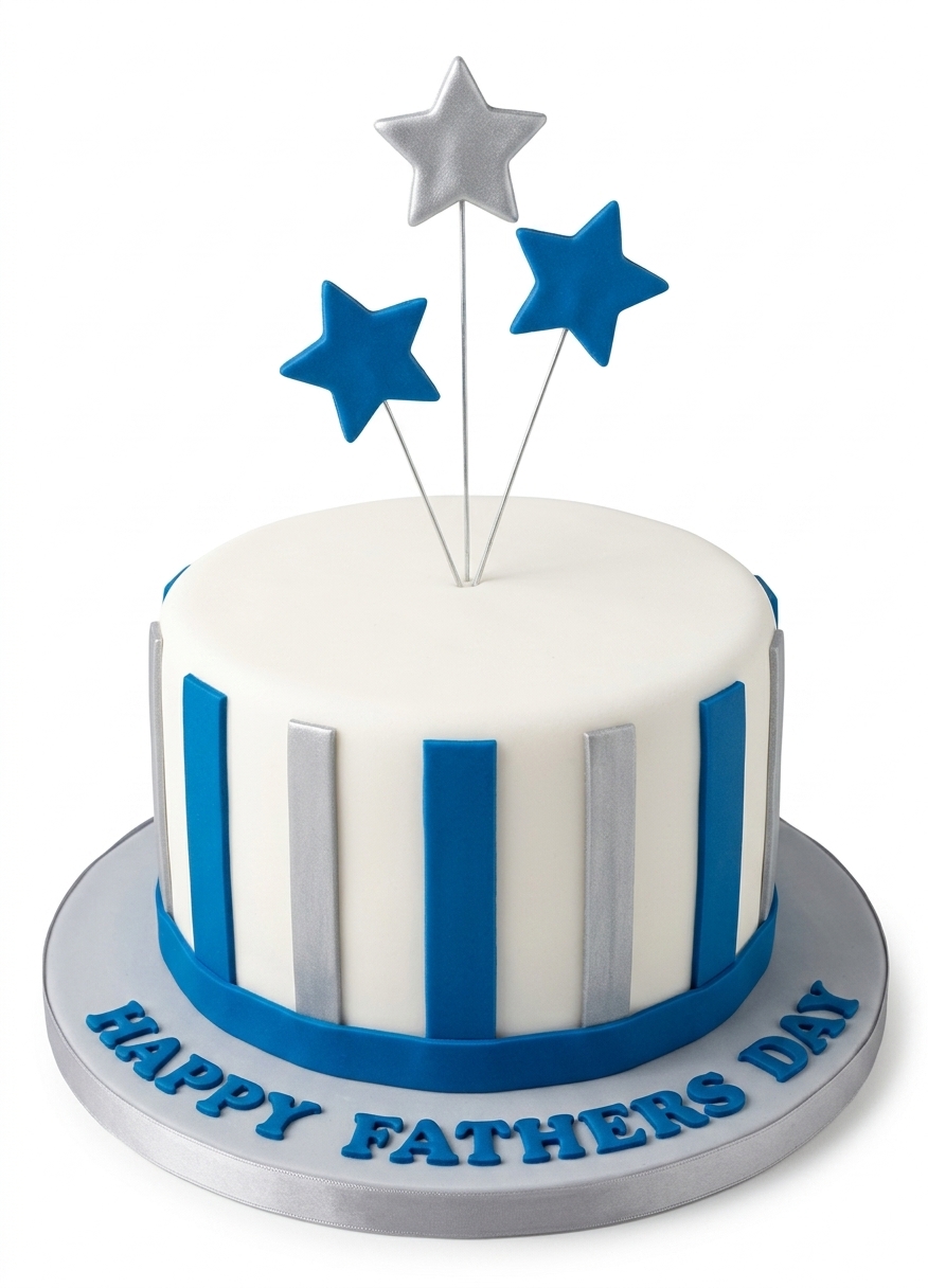 Father's Day Stripes & Stars Cake