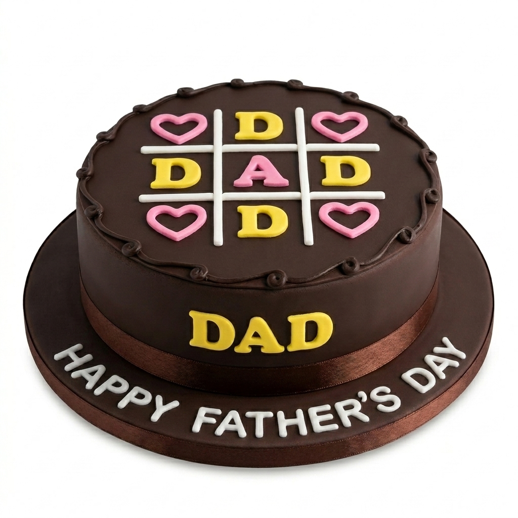 Father's Day Tic-Tac-Toe Dad Cake
