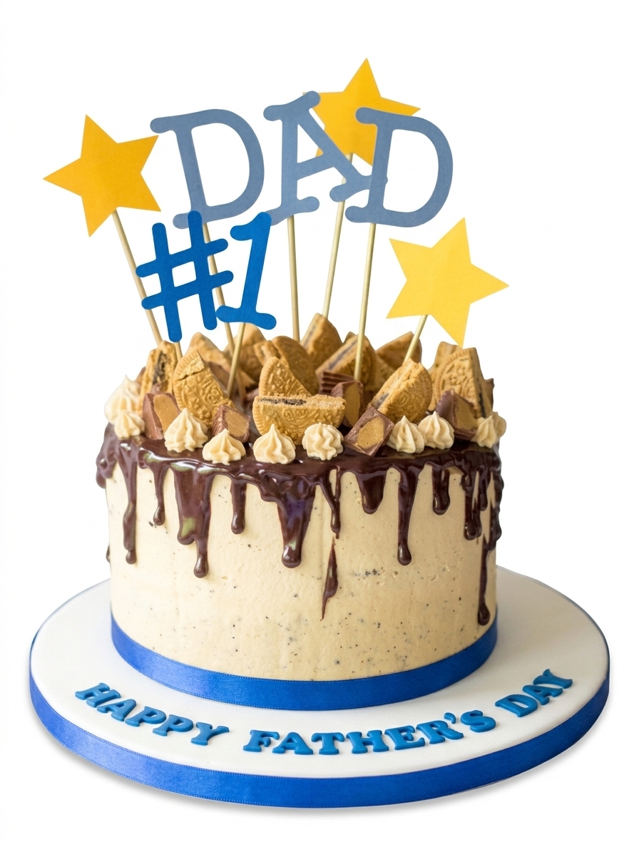 Dad #1 Father's Day Drip Cake