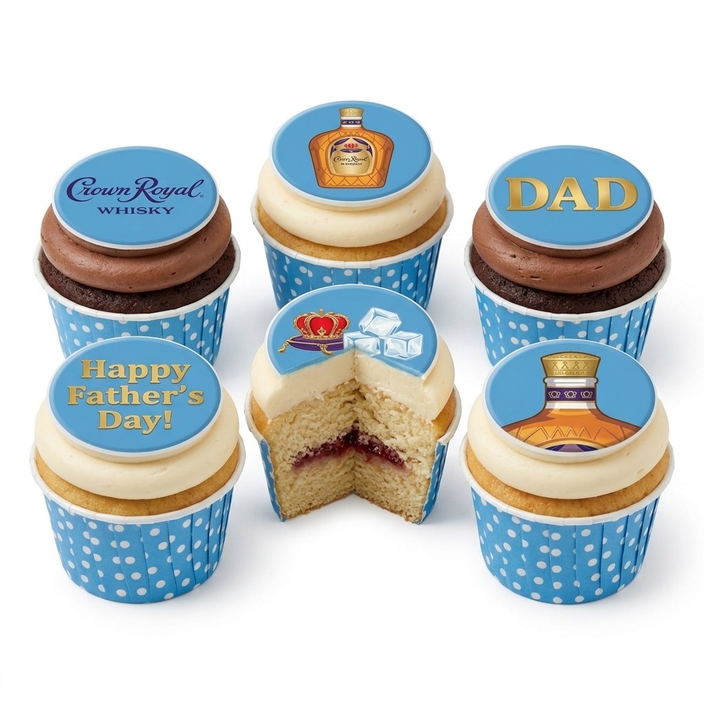 Crown Royal Whisky Father's Day Cupcakes