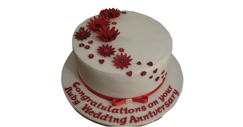 40th Wedding Anniversary Cake Topper: Red Glitter Acrylic – My Pretty  Little Gifts