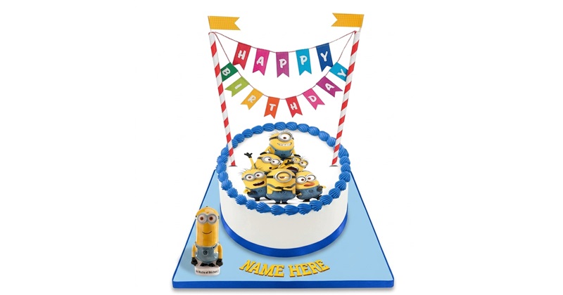Minions Cake with Happy Birthday Bunting &amp;Topper