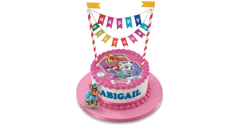 Paw Patrol Cake with Happy Birthday Bunting &amp;Topper