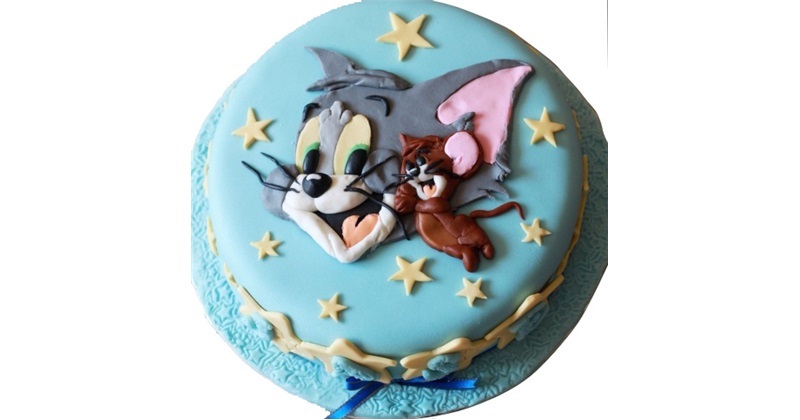 Order Tom And Jerry Theme Fondant Cake Online, Price Rs.2200 | FlowerAura