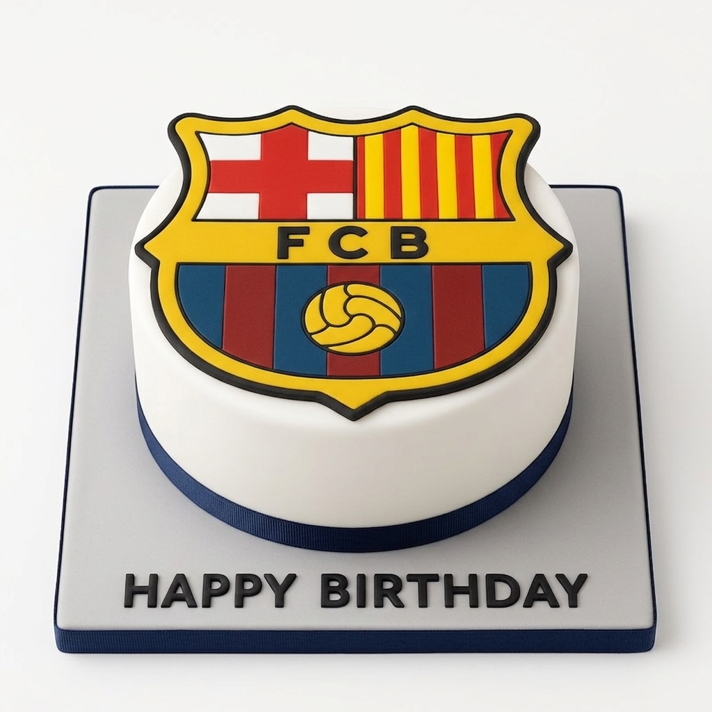 FC Barcelona Football Birthday Cake