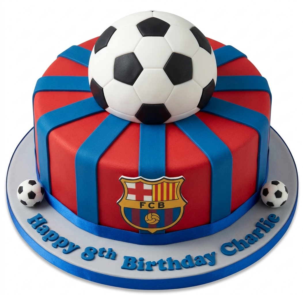 FC Barcelona Football Birthday Cake