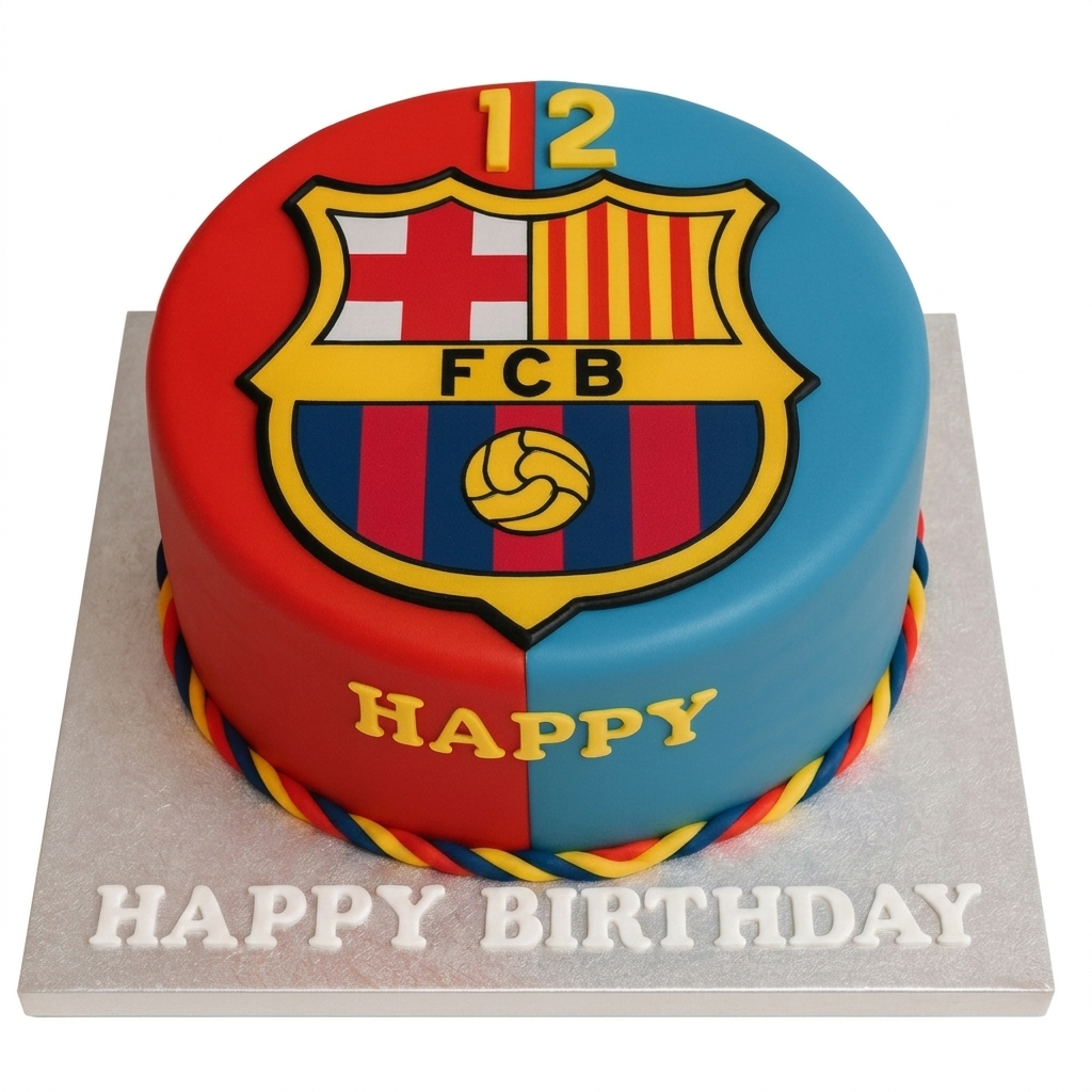 FC Barcelona Football Birthday Cake