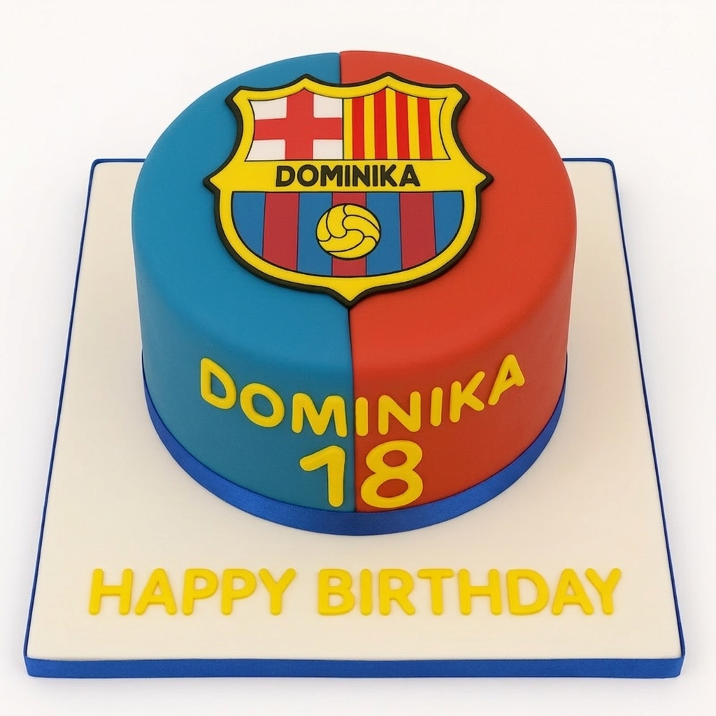 FC Barcelona Football Birthday Cake