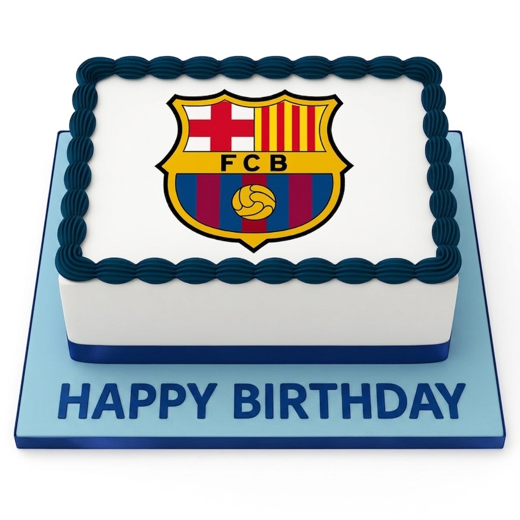 FC Barcelona Football Birthday Cake