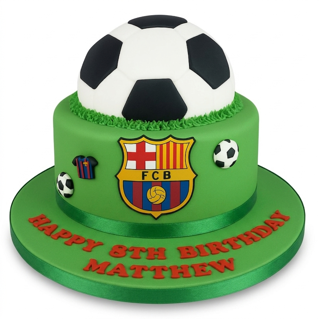 FC Barcelona Football Birthday Cake