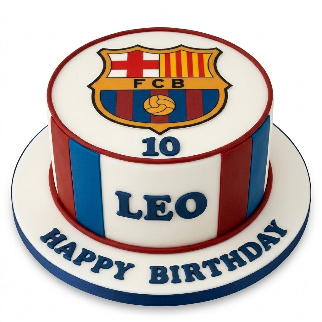 FC Barcelona Football Birthday Cake