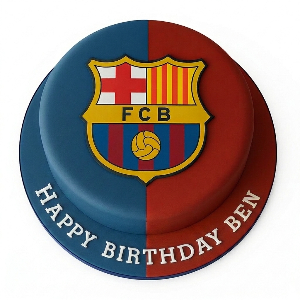 FC Barcelona Football Birthday Cake