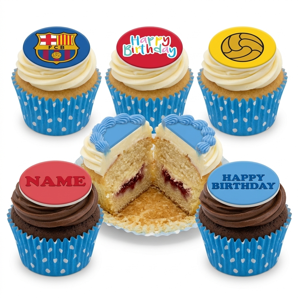 Personalised Football Birthday Cupcakes