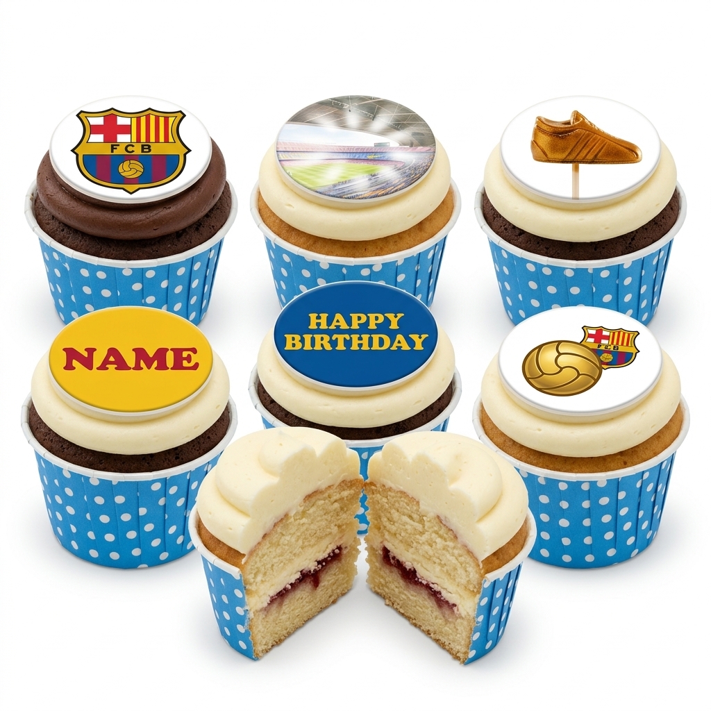 FC Barcelona Football Birthday Cupcakes