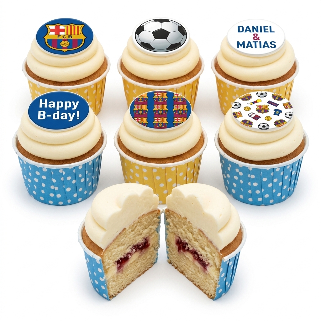 FC Barcelona Football Birthday Cupcakes