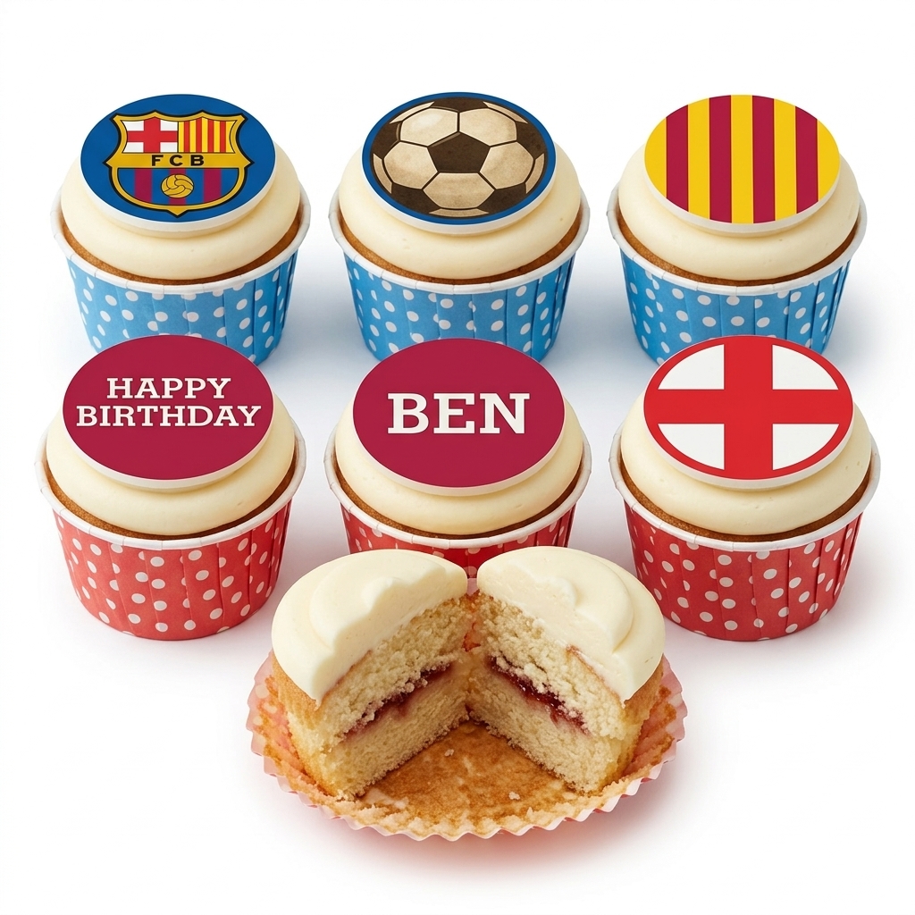Personalised Football Birthday Cupcakes