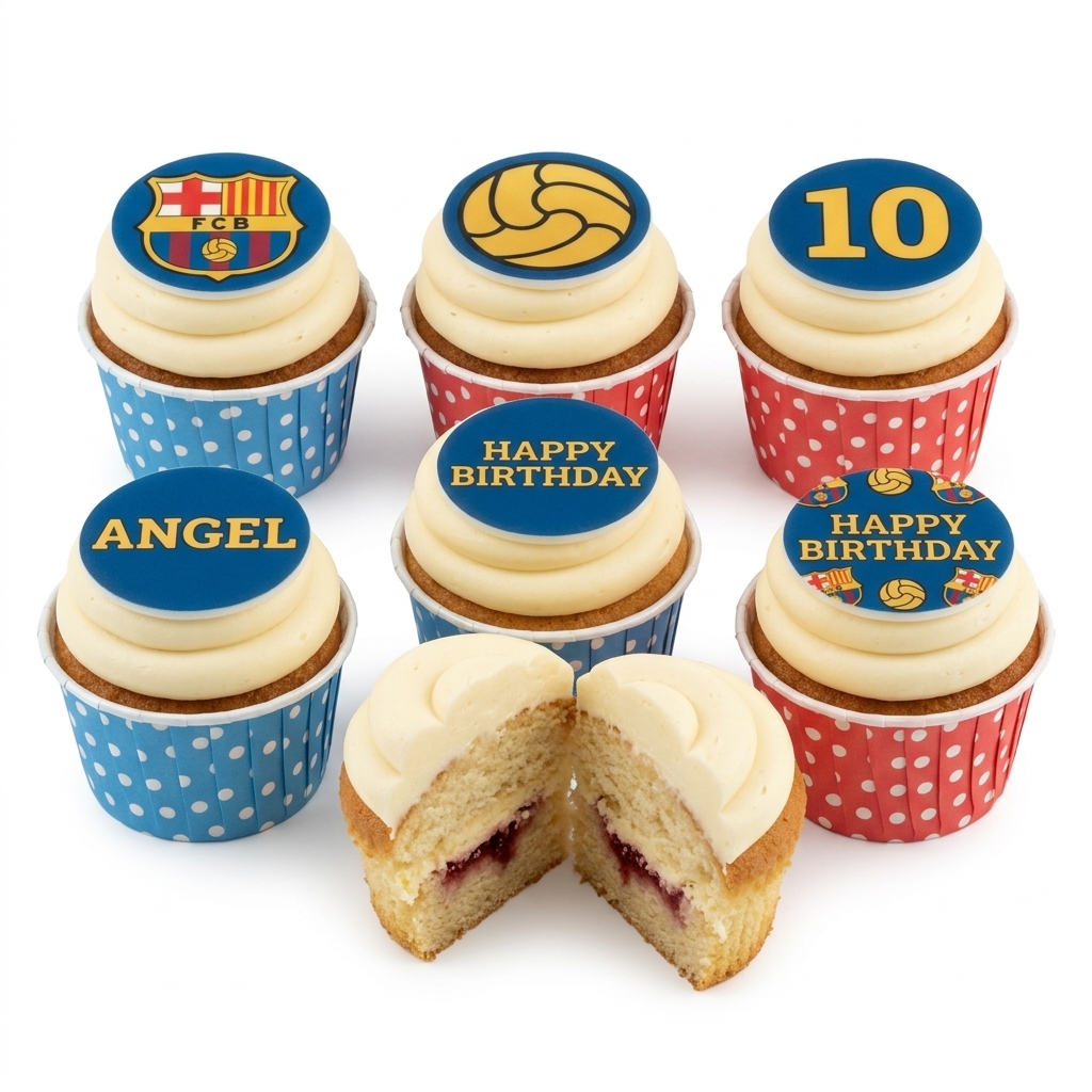 FC Barcelona Football Birthday Cupcakes