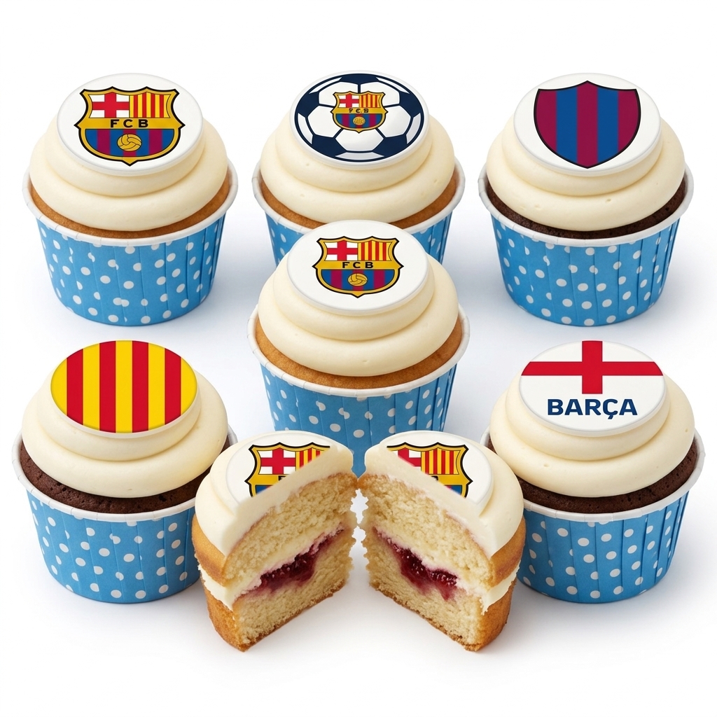 FC Barcelona Football Birthday Cupcakes