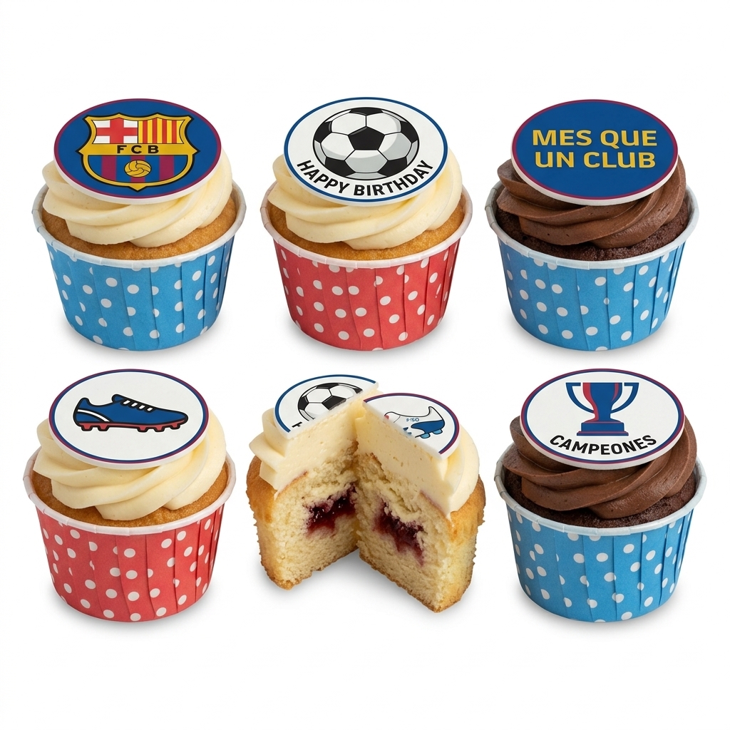 FC Barcelona Football Birthday Cupcakes