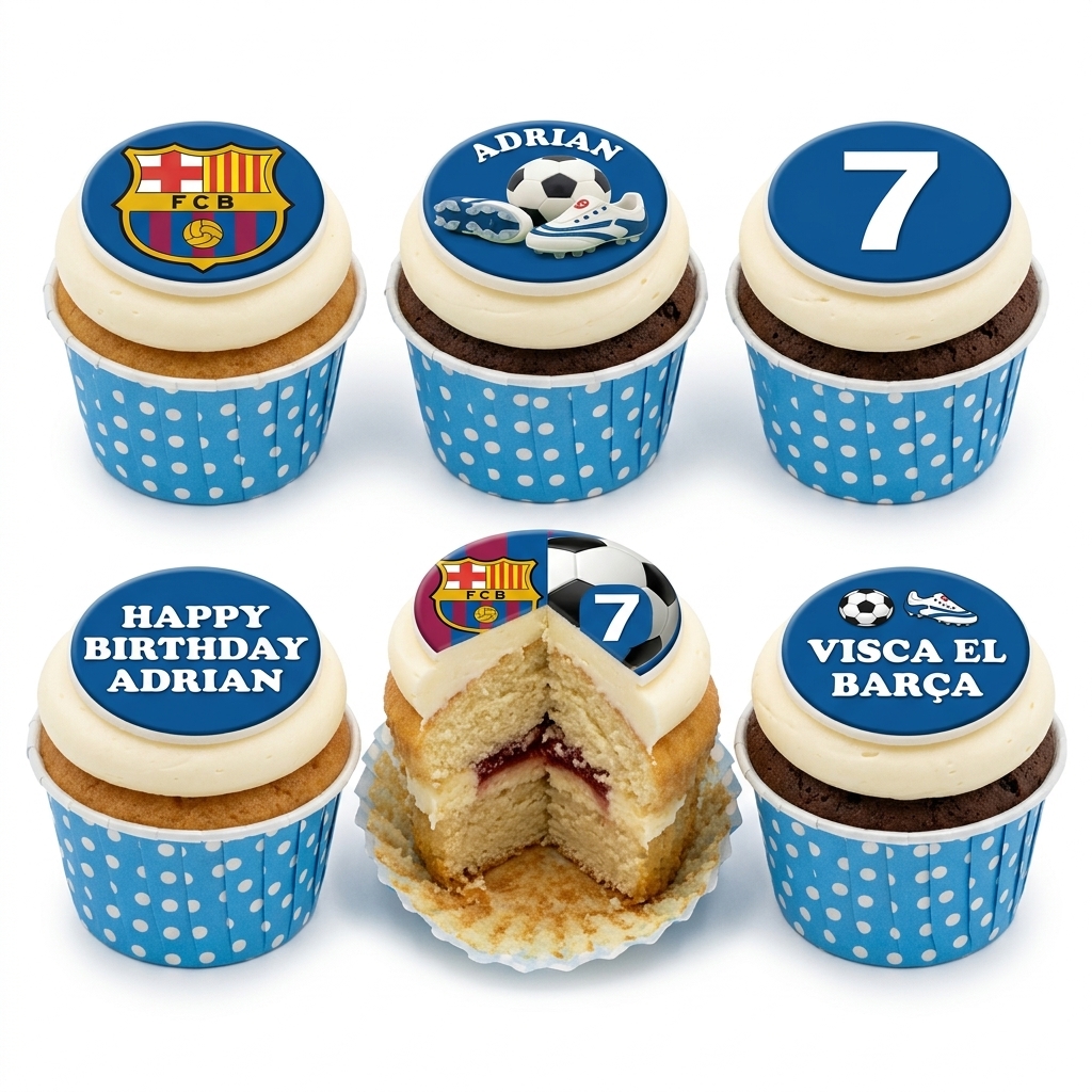 FC Barcelona Football Birthday Cupcakes