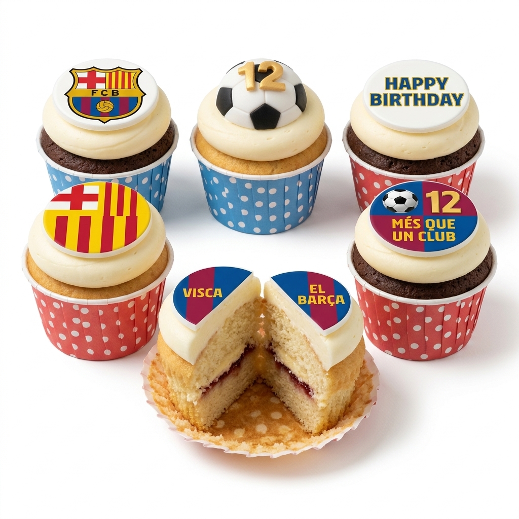 FC Barcelona Football Birthday Cupcakes
