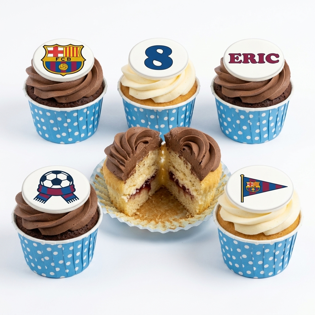 FC Barcelona Football Birthday Cupcakes