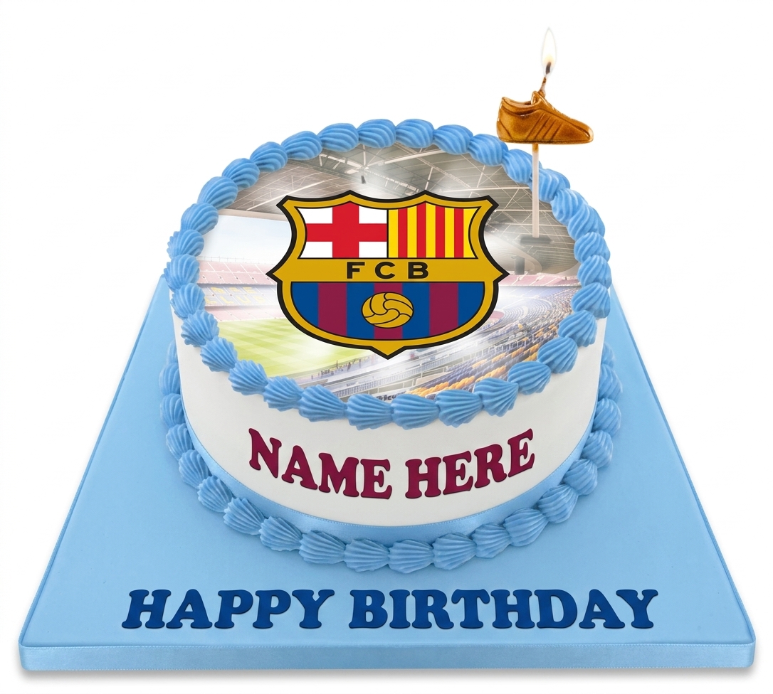 FC Barcelona Football Birthday Cake
