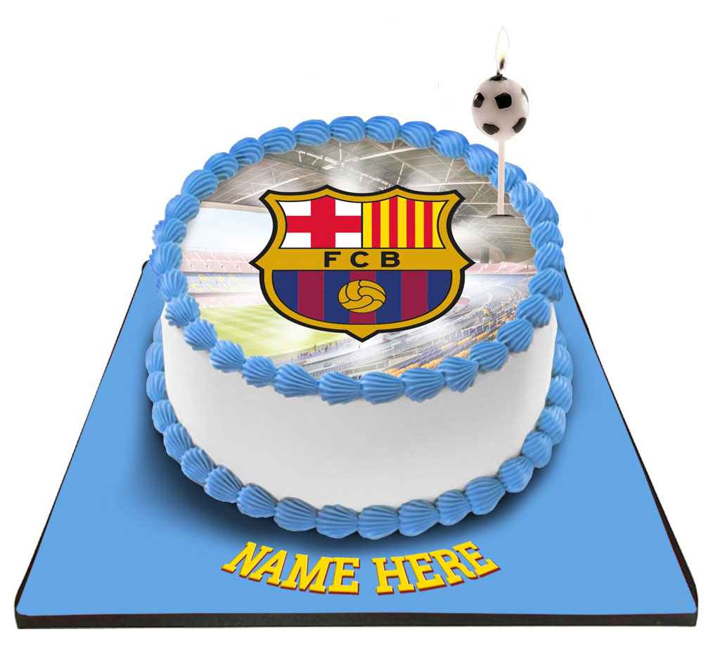 FC Barcelona Cake with Candle