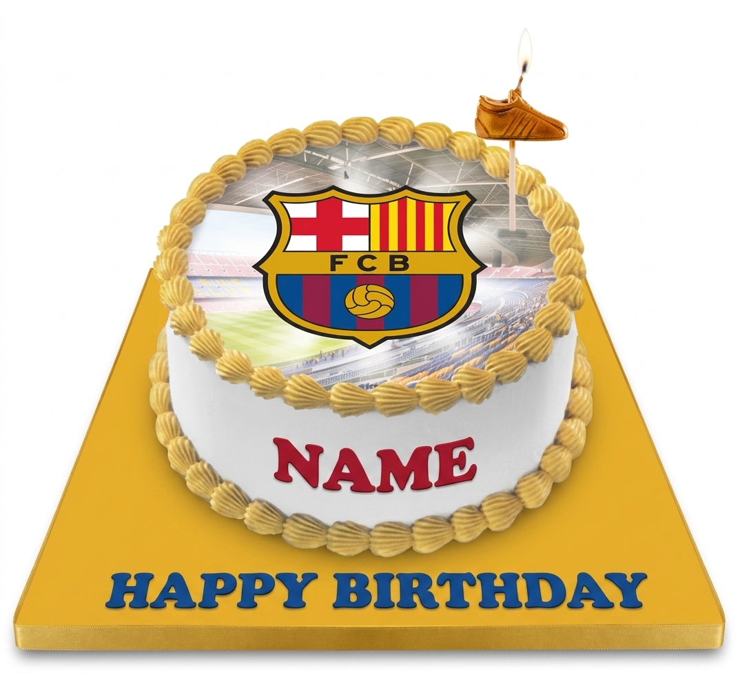FC Barcelona Football Birthday Cake