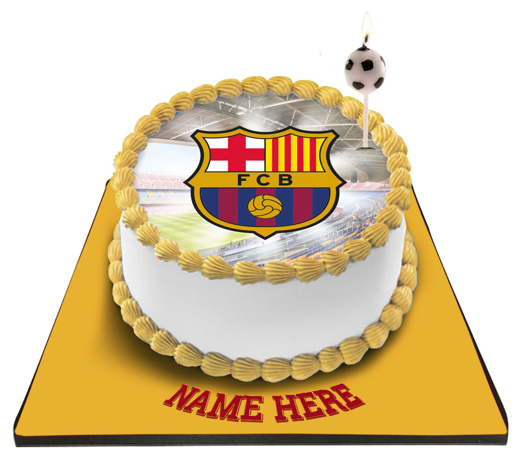 FC Barcelona Cake with Candle