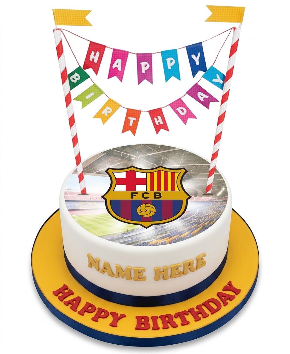 FC Barcelona Football Birthday Cake