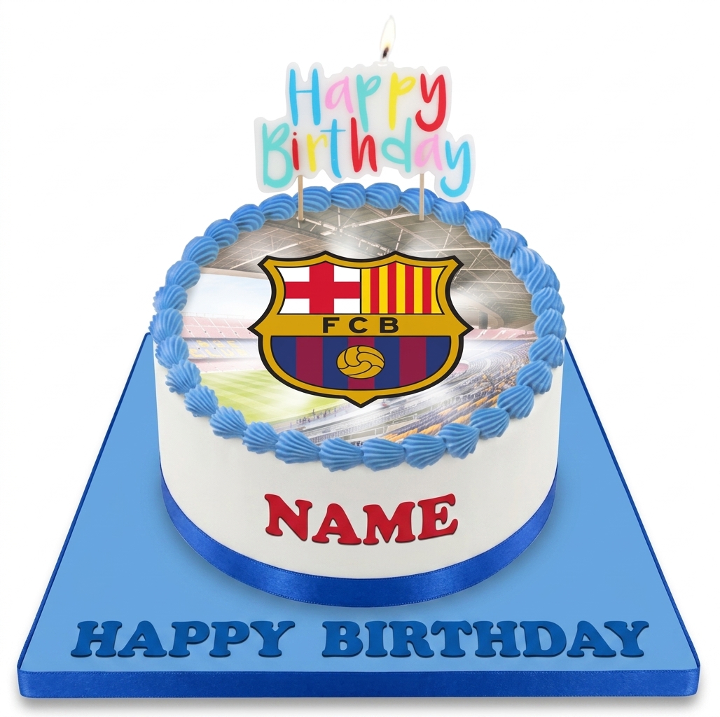 FC Barcelona Football Birthday Cake