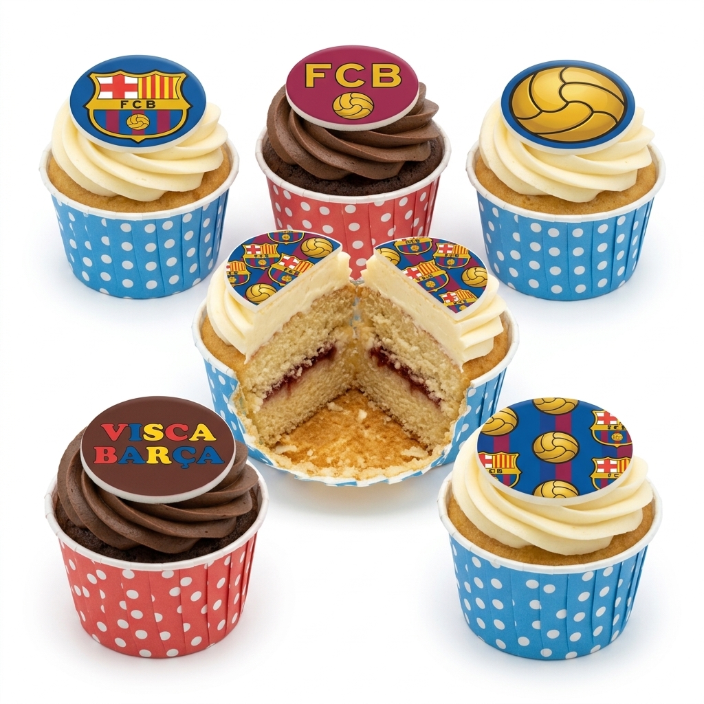 FC Barcelona Football Birthday Cupcakes