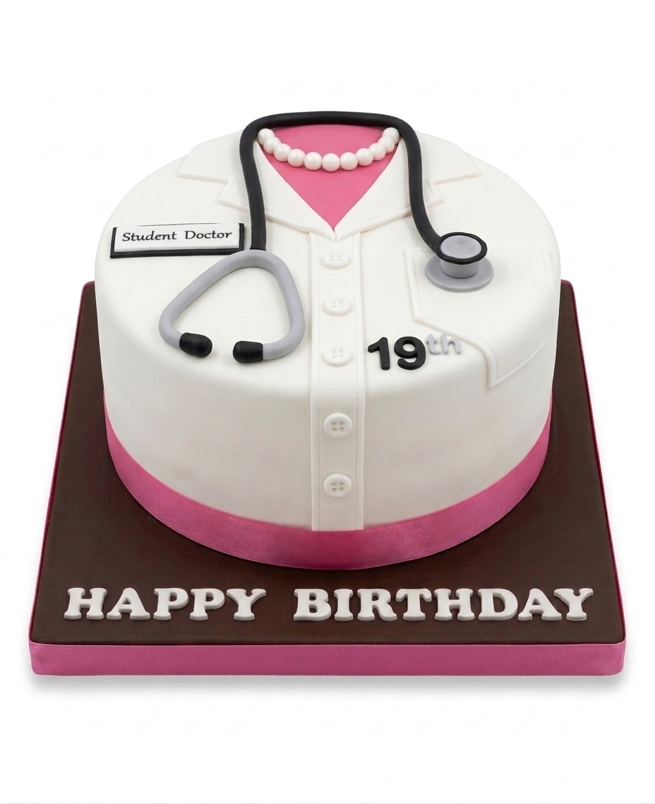 Doctor's Lab Coat Birthday Cake | Custom Age