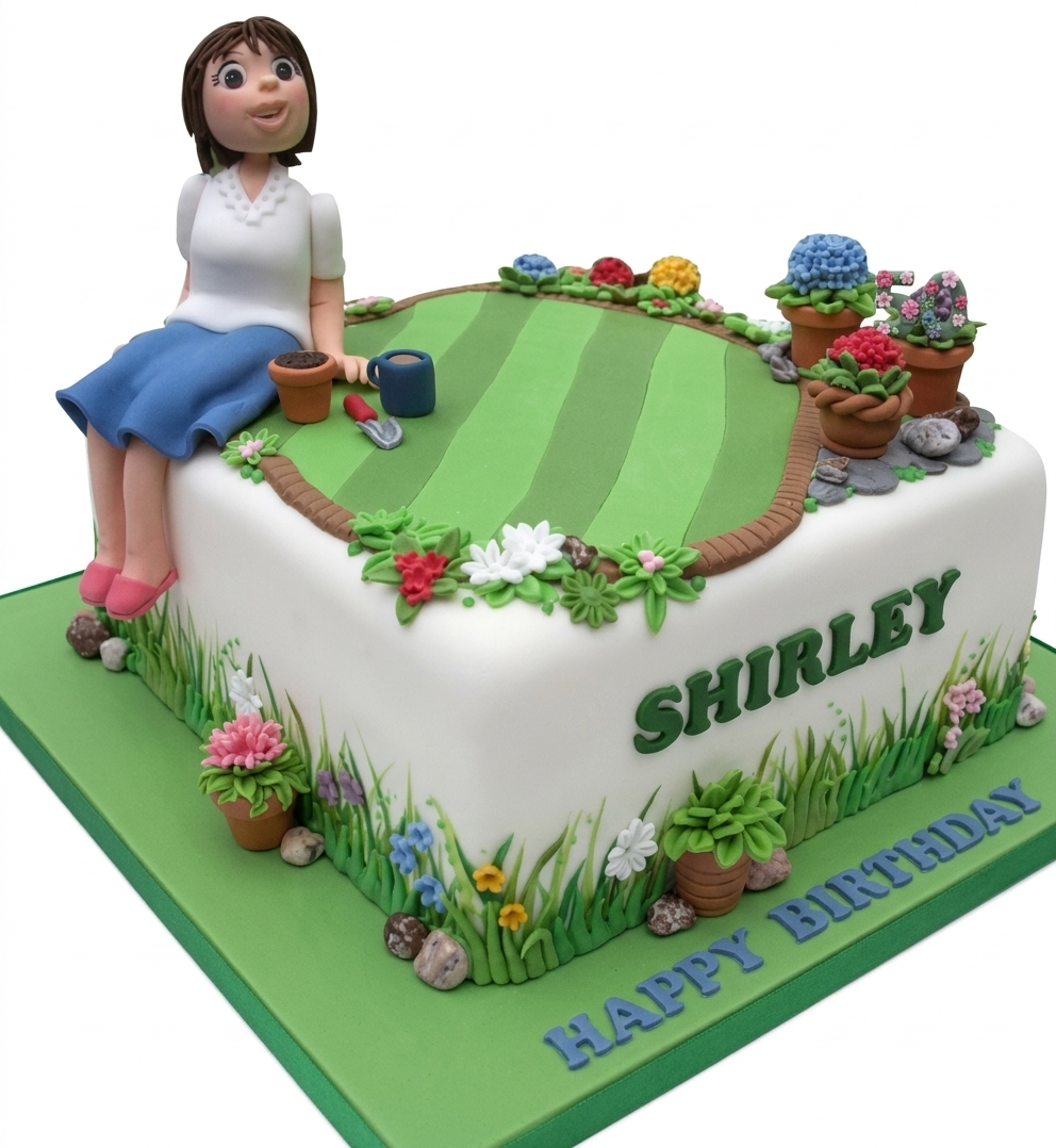 Gardening Theme Birthday Cake for Her