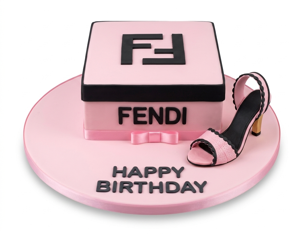 Fendi Box & High Heel Designer Birthday Cake