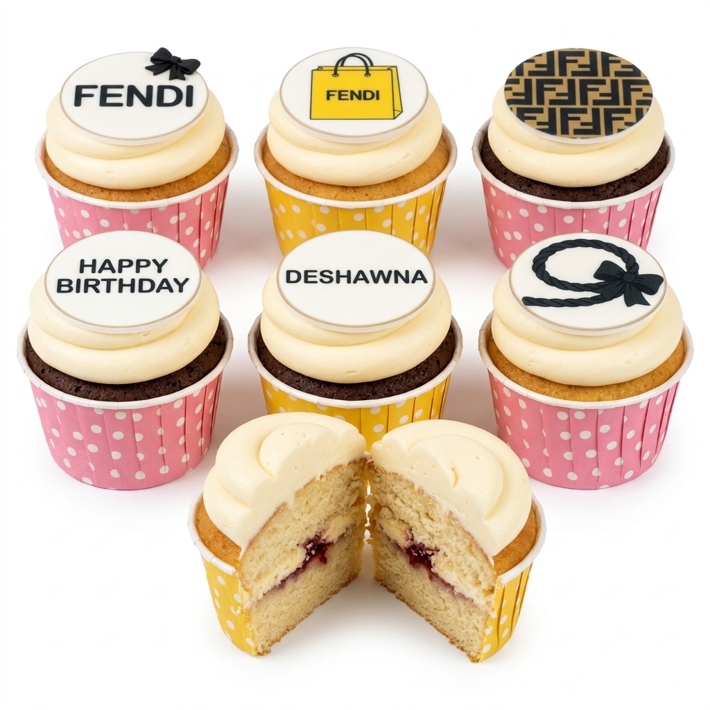 Fendi Designer Birthday Cupcakes