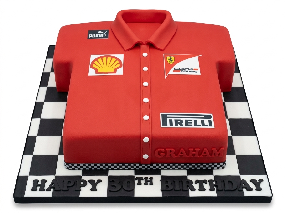 Motorsport Racing Shirt Birthday Cake | Personalised