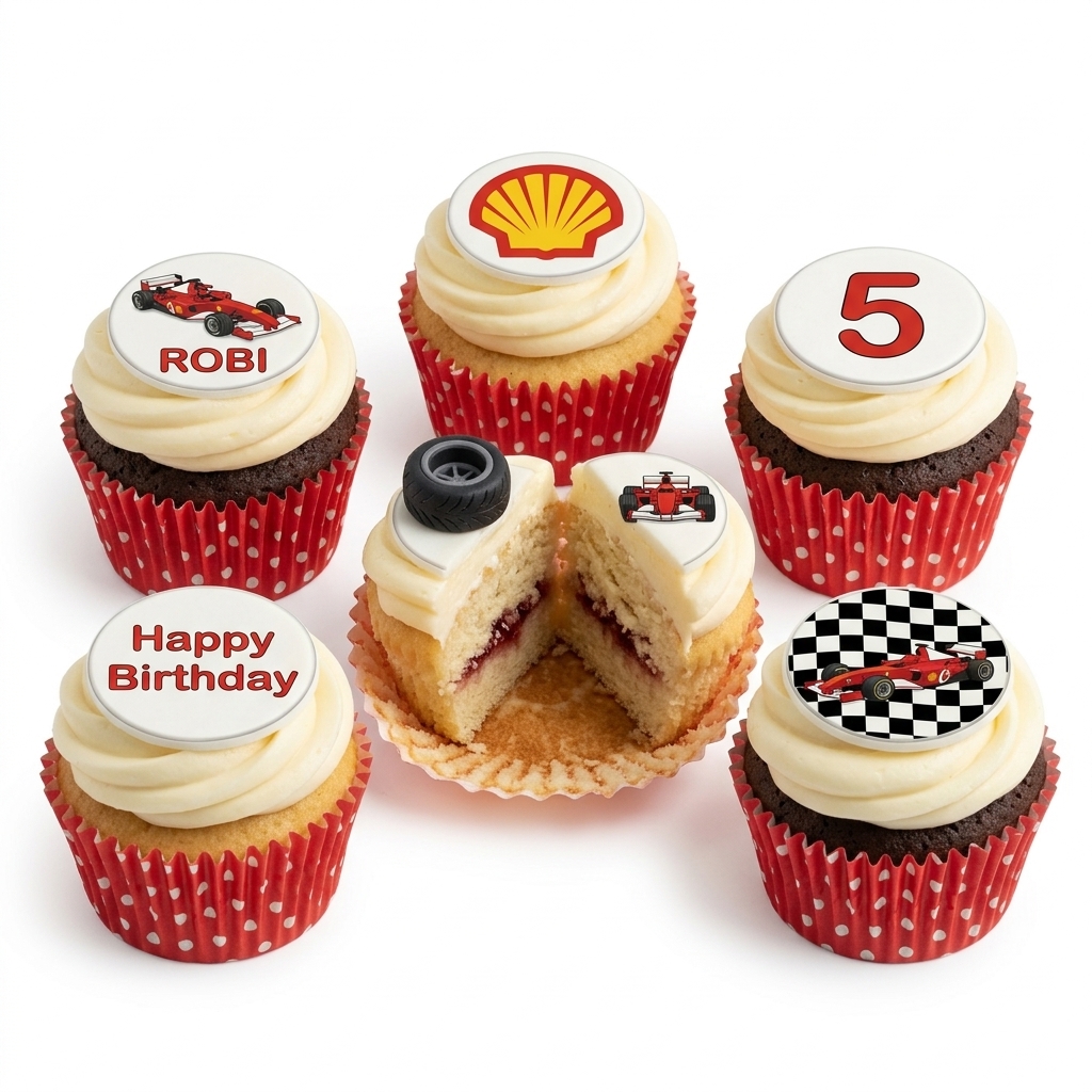 Racing Car Theme Birthday Cupcakes