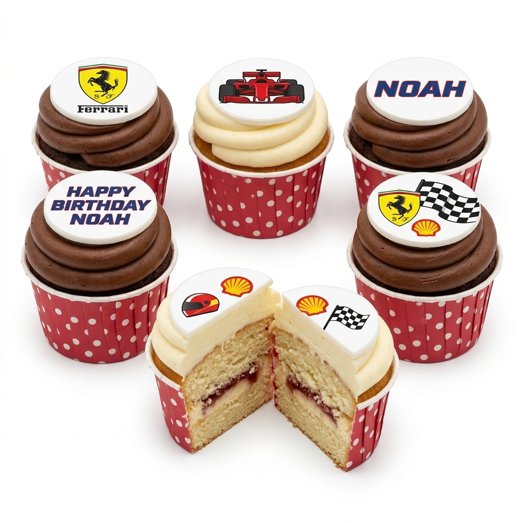 Ferrari F1 Racing Birthday Cupcakes