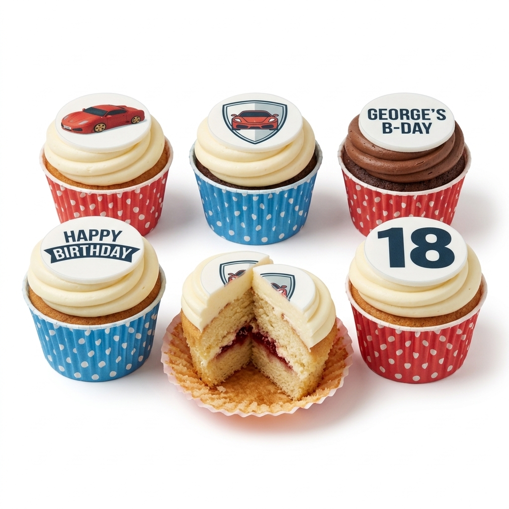 Sports Car Birthday Cupcakes for Him