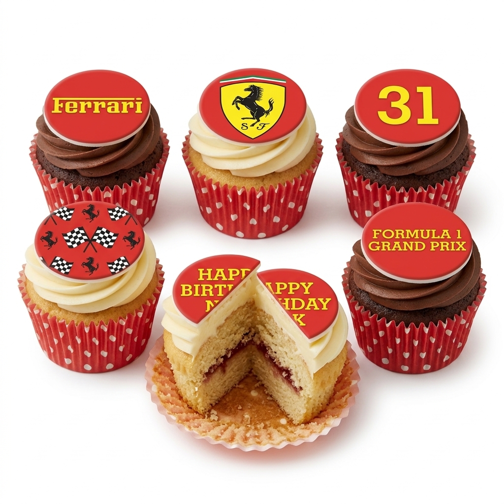 Ferrari Formula 1 Racing Birthday Cupcakes