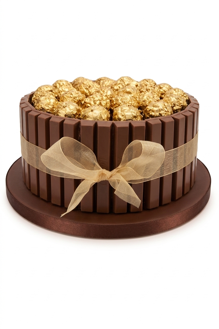 Chocolate Bar & Gold Truffle Birthday Cake