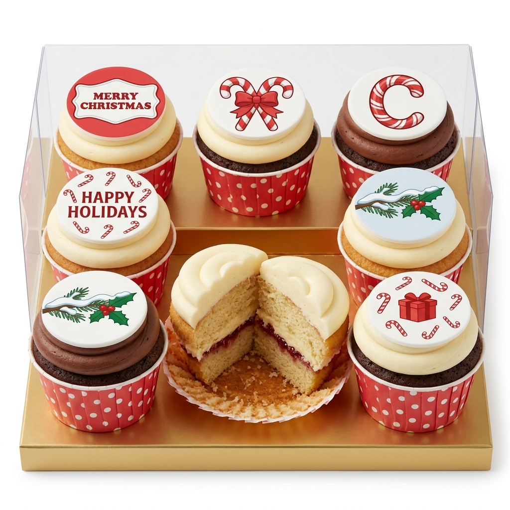 Festive Christmas Cupcakes Box