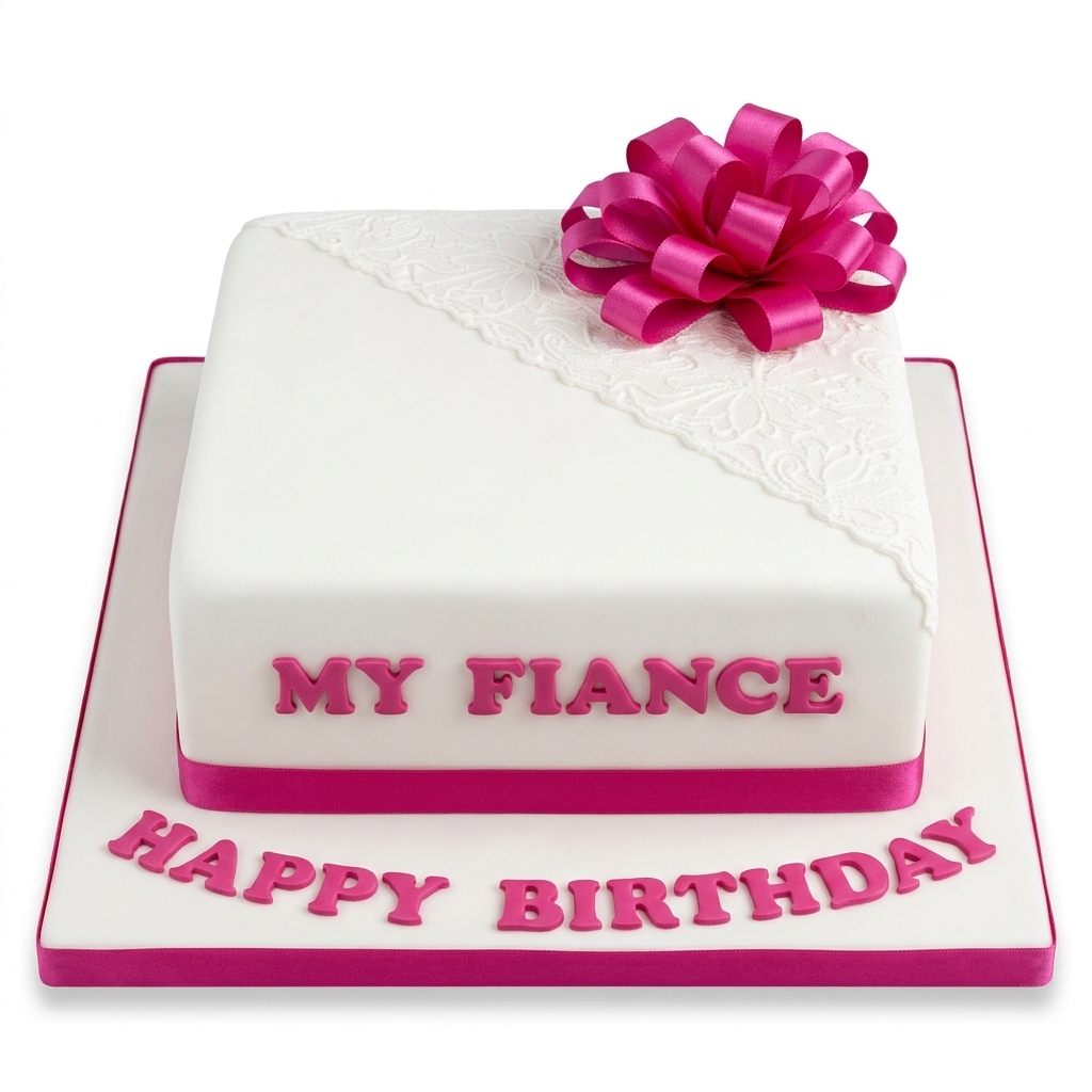 Elegant Pink Bow Birthday Cake