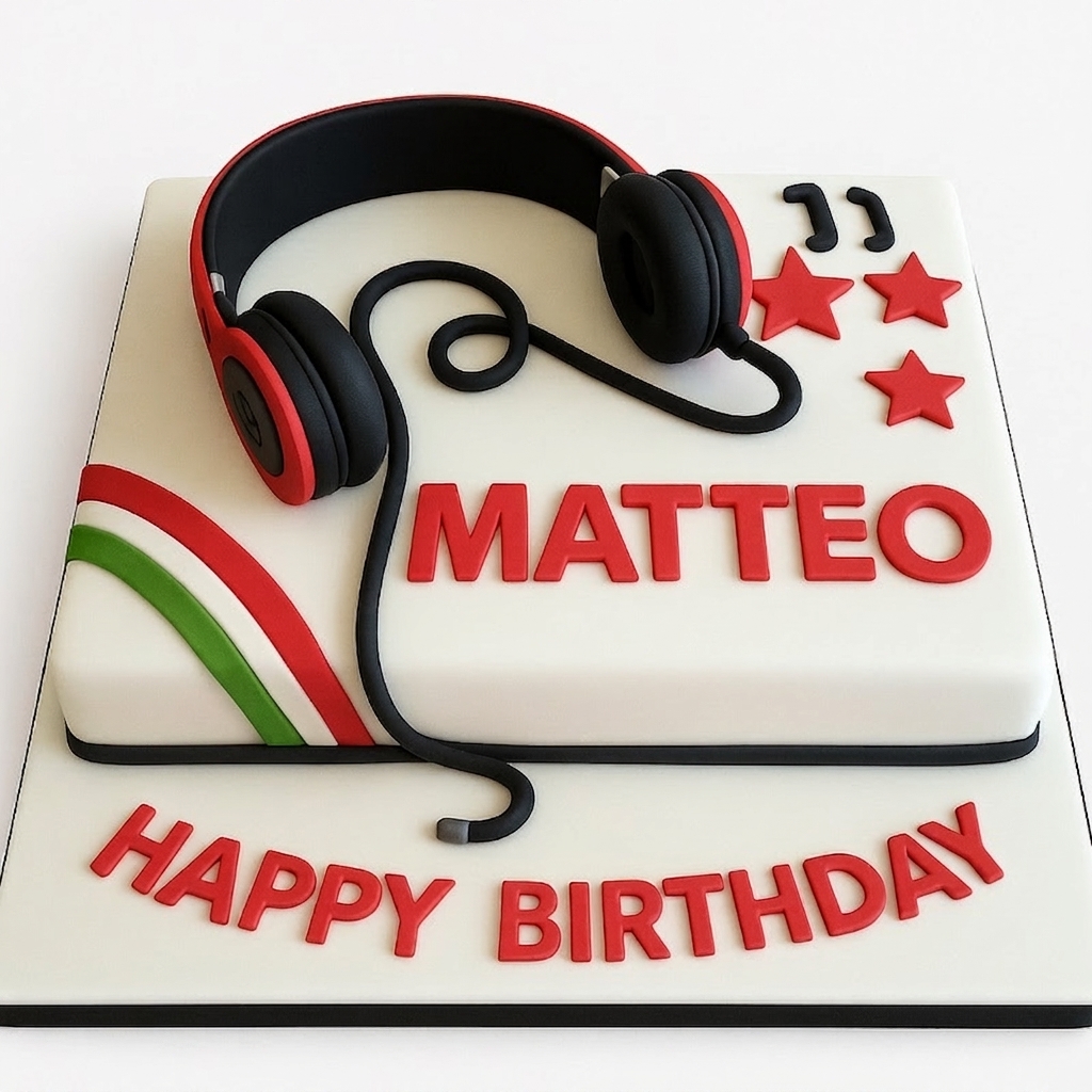 Headphones Music Birthday Cake | Personalised UK Delivery